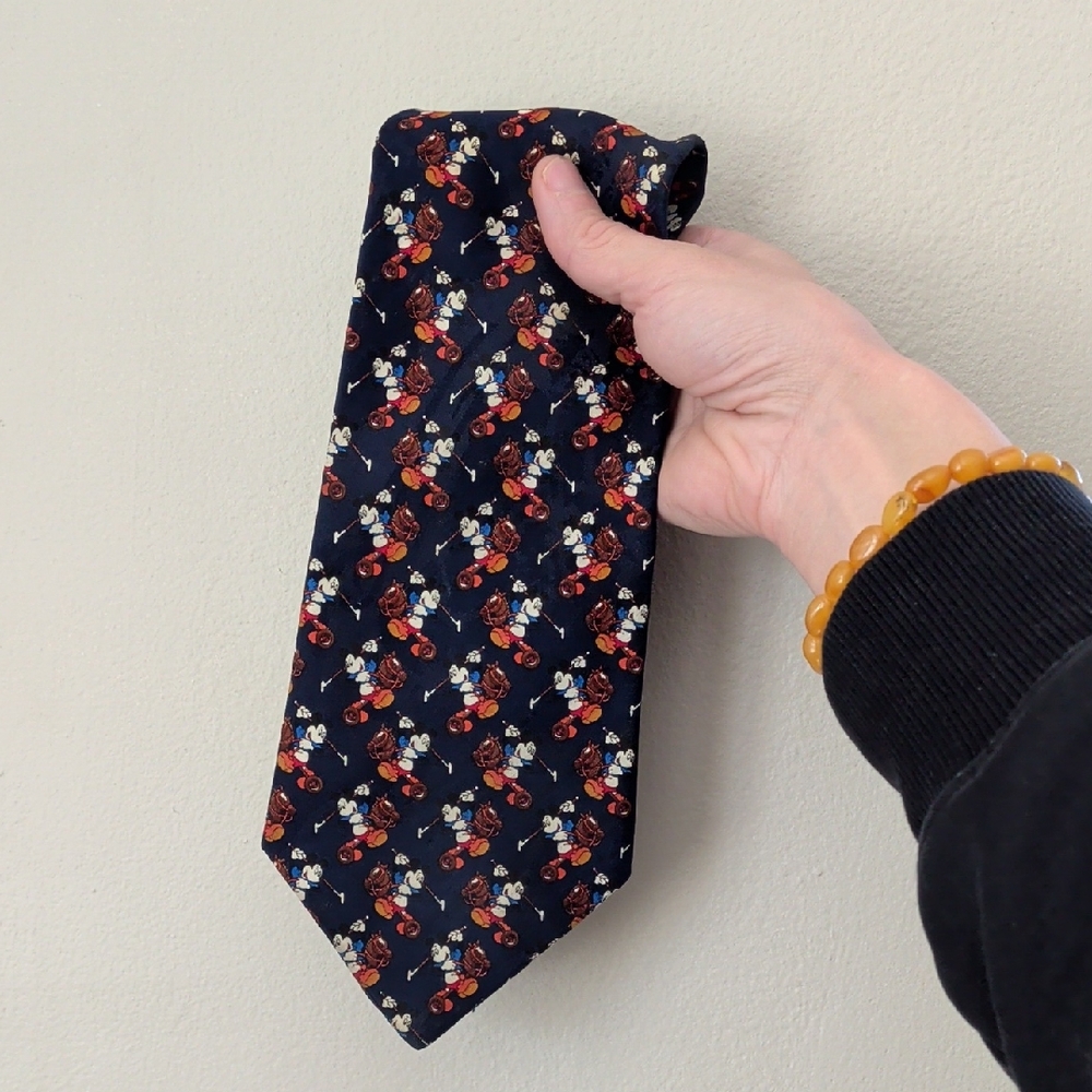 90s Disney Nostalgia | Navy Tie with Red and Cream Mickey Mouse | Whimsical